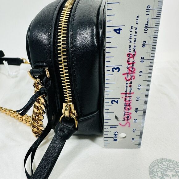 Versace La Medusa Quilted Lambskin Leather Small Crossbody Camera Bag Black NWT - Picture 10 of 10